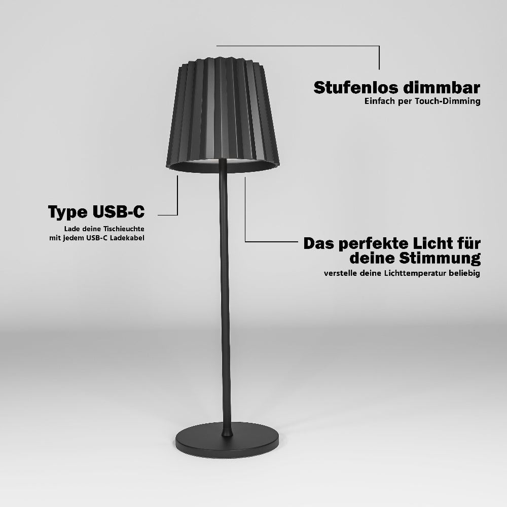 AstraGlow – Tragbare LED-Tischleuchte mit Touch-Dimmer